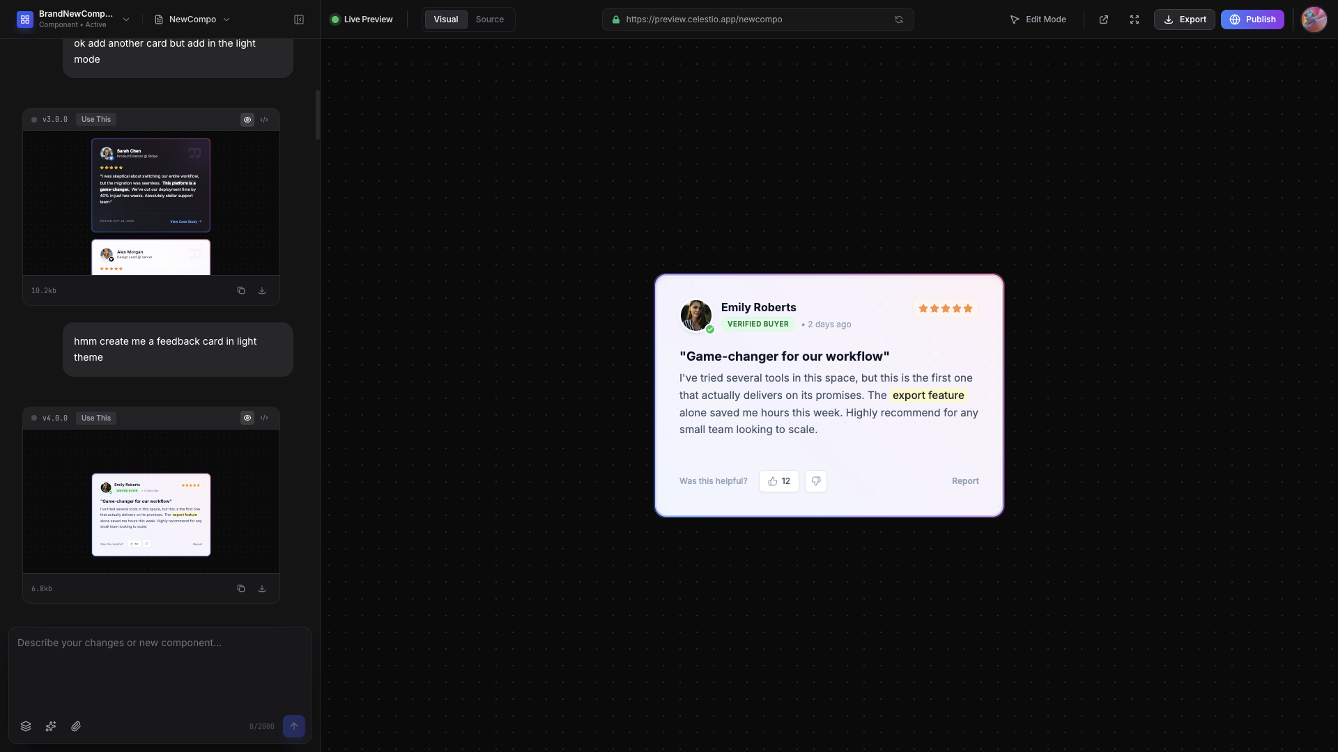 Review Card Component